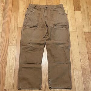 Dickies Brown Cargo Work Pants with Utility Pockets